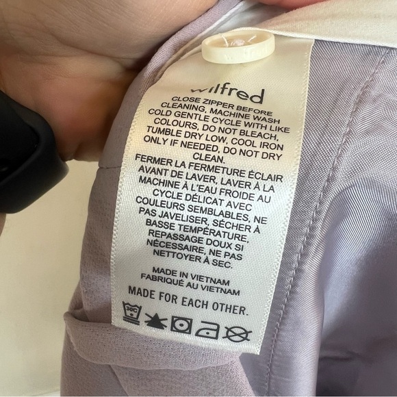 Aritzia Wilfred The Effortless Pant Cloudy Lilac Purple Crepe Trouser Pants - Picture 9 of 10